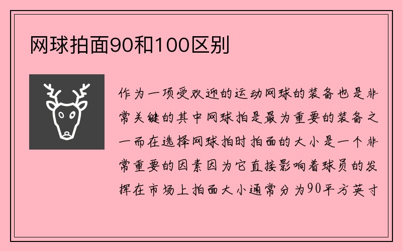 网球拍面90和100区别